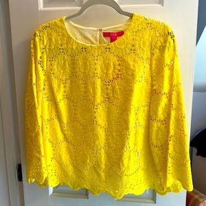 New with tags, Lilly Pulitzer floral, scallop, eyelet top